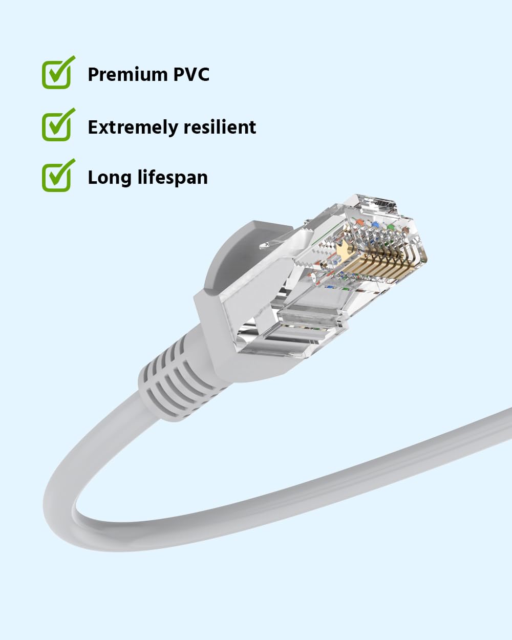 ANNKE 100 FT Cat5e Internet High-Speed Network Cable, RJ45 LAN Cable, PoE Ethernet Cable IP Camera and NVR System, Modem, PC, Consoles, etc., Compatible for Indoor/Outdoor Use - Image 6