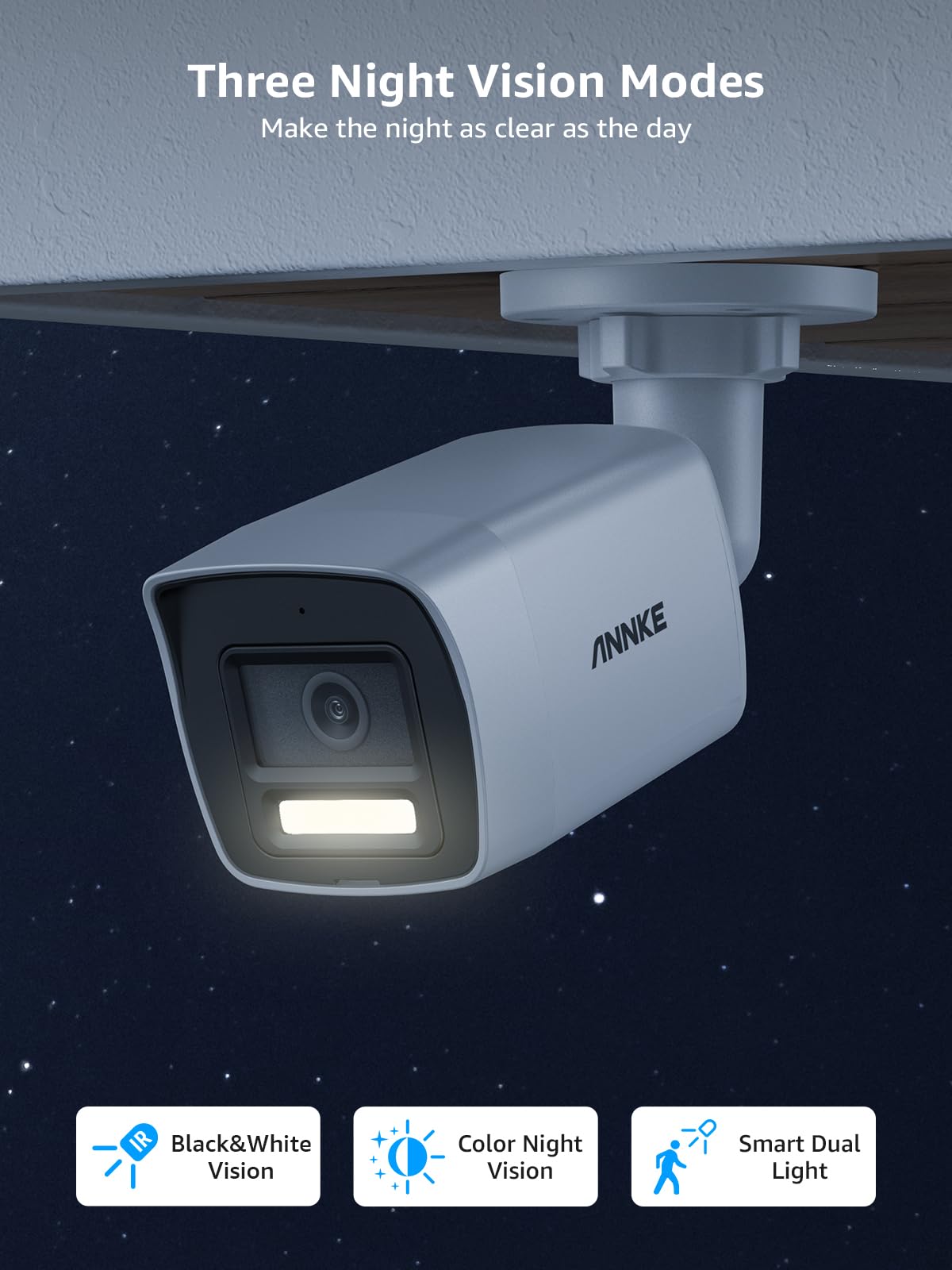 ANNKE Security 4K 8MP PoE Camera, Surveillance Outdoor AI IP Cam with Mic/Audio, AI Human/Vehicle Detection, Smart Dual Light, IP67, H.265+, Up to 512GB Storage, 4mm Lens, Color Night Vision - Image 4